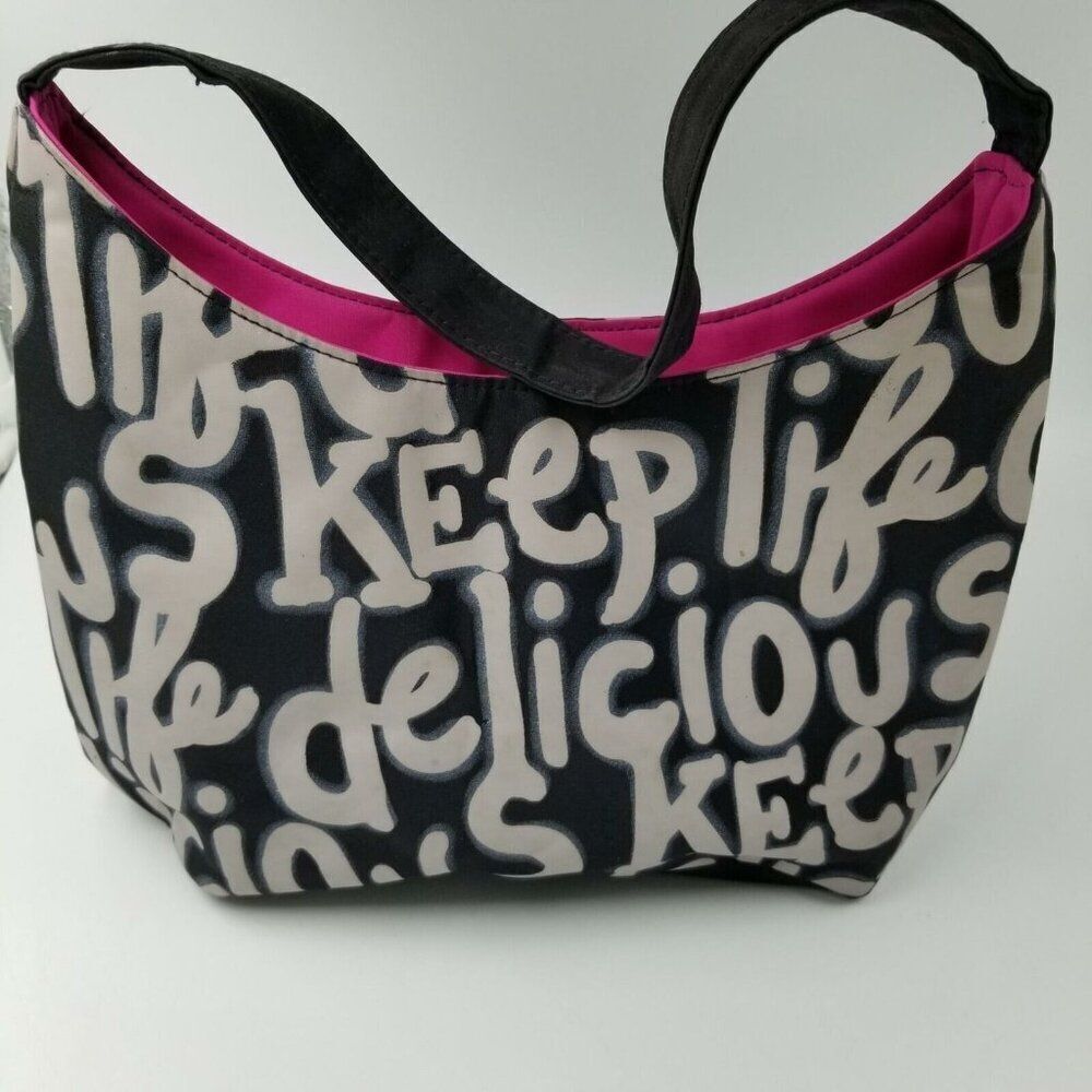 Lean Cuisine Culinary Chic Womens Lunchbox Bag Black White Insulated Cooler